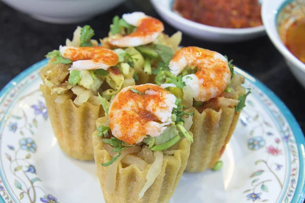 Nyonya Kueh Pie Tee with Prawns Closeup 2 — Stock Photo, Image