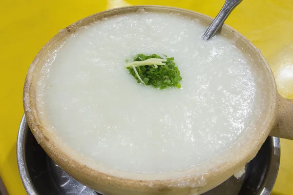 Claypot Congee Porridge Closeup — Stock Photo, Image