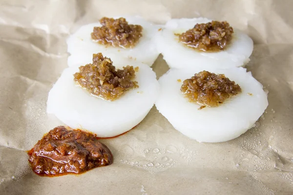 Singapore Chwee Kueh with Chili Paste — Stockfoto