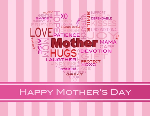 Mothers Day Word Cloud Greeting Card — Stock Vector