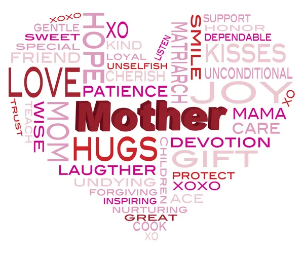 Feliz Día de las Madres Word Cloud Illustration — Archivo Imágenes Vectoriales