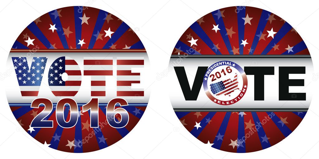 Vote 2016 Presidential Election Buttons Illustration