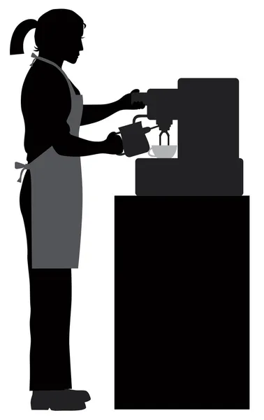 Female Coffee Barista Illustration — Stock Vector