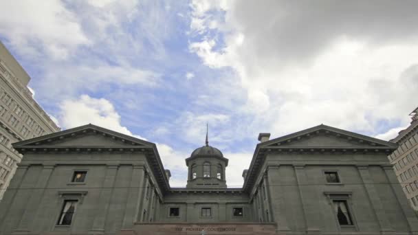 Historic Building Pioneer Courthouse Court of Appeals for the Ninth Circuit in Portland Oregon Timelapse 1920x1080 — стокове відео