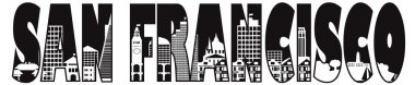 san francisco şehir metin anahat illüstrasyon