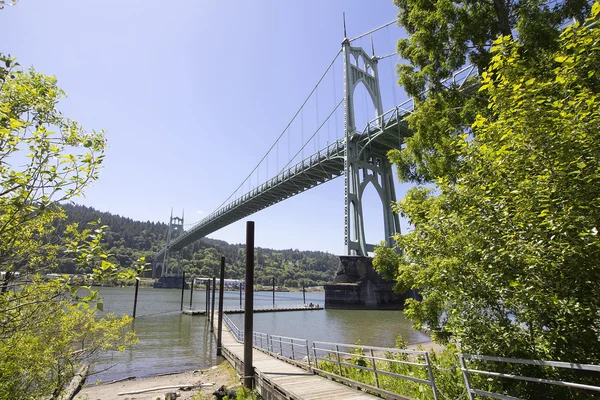 Ponte di St Johns sul fiume Willamette — Foto Stock