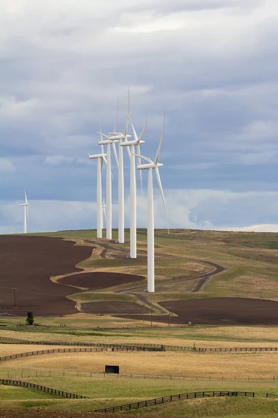 Vindkraftverk i goldendale washington jordbruksmark — Stockfoto