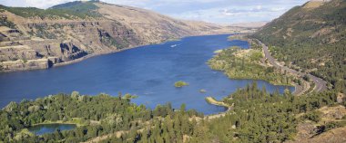 Columbia River Gorge from Rowena Crest Panorama clipart
