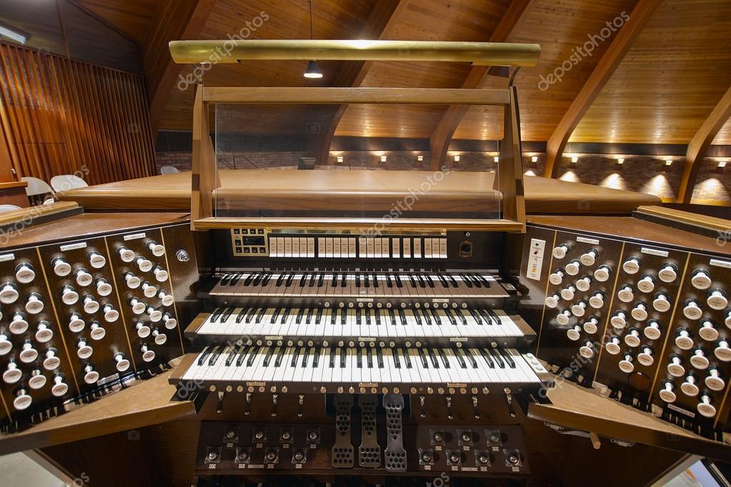 Church Pipe Organ Keyboards — Stock Photo © jpldesigns 28605081