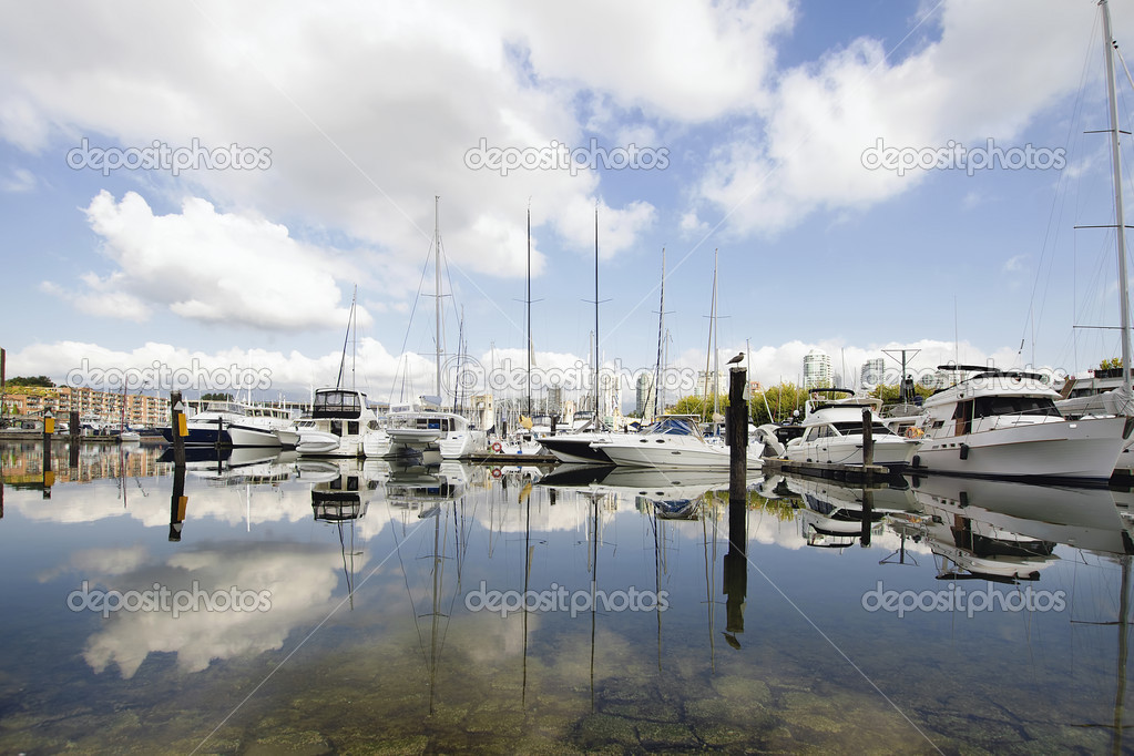 Marina Reflection at Granville Island Vancouver BC