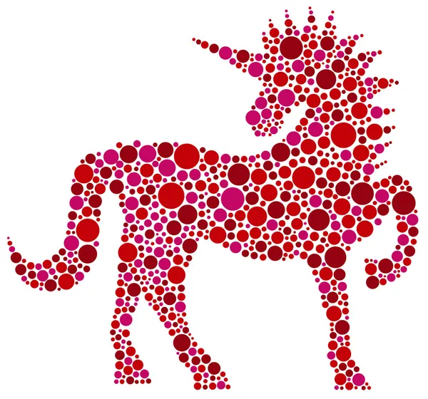 Unicórnio rosa Polka Dots ilustração — Vetor de Stock