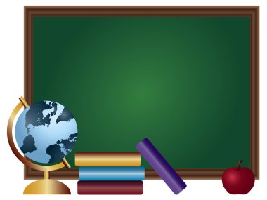 okul sınıf kara tahta illüstrasyon