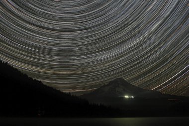 Star Trails Over Mount Hood clipart