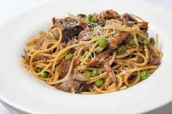 Spaghetti with Braised Lamb — Stock Photo, Image