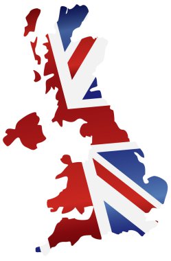 İngiltere'de İngiltere'de bayrak harita siluet