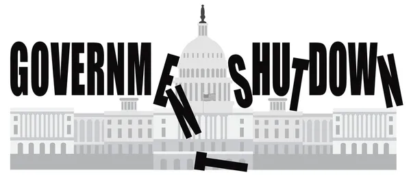 Washington DC Capitol Government Shutdown — Stock Vector