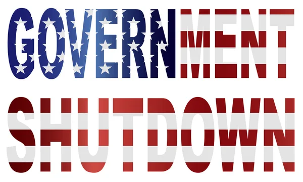 Government shutdown us flag illustration — Stockvektor