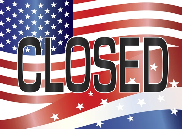 US Government Shutdown Closed Sign Illustration — Stock Vector