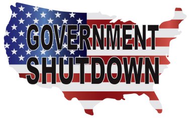 Government Shutdown USA Map Illustration clipart