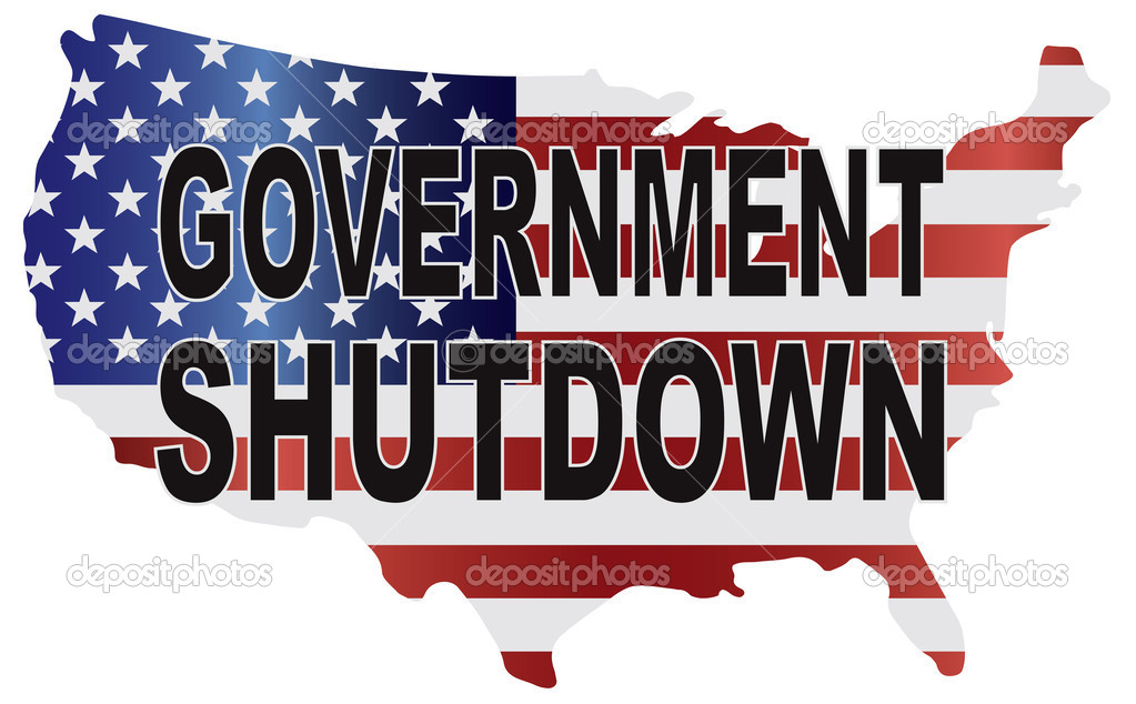 Government Shutdown USA Map Illustration