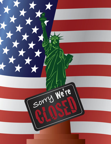 Government Shutdown Statue of Liberty Illustration