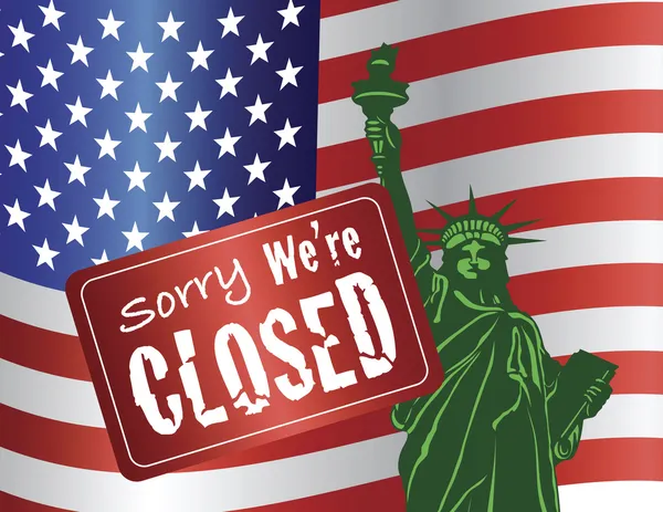 Government Shutdown Statue of Liberty — Stock Vector