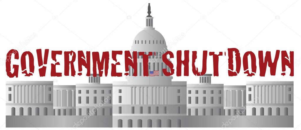 Washington DC Capitol Government Shutdown Text