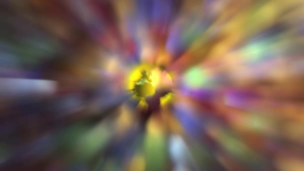 Spinning Planet Earth on Abstract Colorful and Sparkly Moving Out of Focus Bokeh Background 1920x1080 — Stock Video