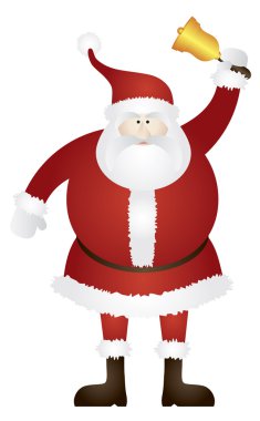 Noel Baba altın çan illüstrasyon zil