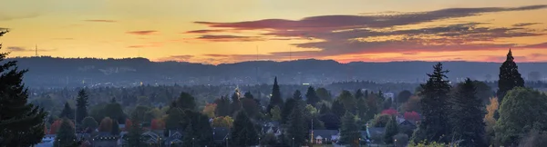 Coucher de soleil sur Portland Oregon Paysage urbain Panorama — Photo