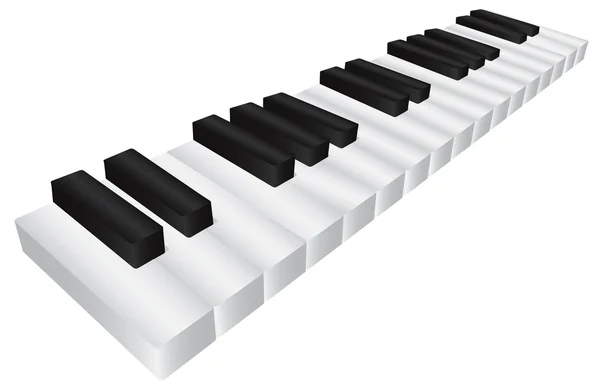 Teclado blanco y negro para piano Ilustración 3D — Vector de stock