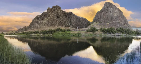 John Day River at Sunset Panorama — Stock Photo, Image