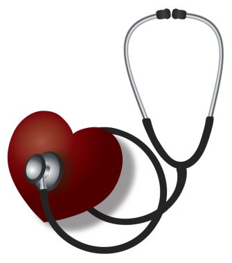 illüstrasyon kalp için dinleme stetoskop yendi