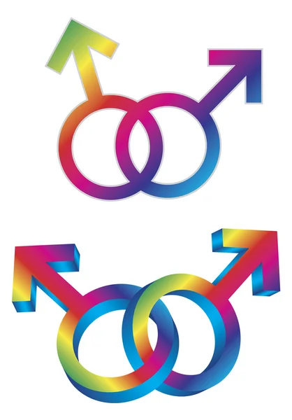 Male Gay Gender Symbols Intertwined Illustration — Stock Vector