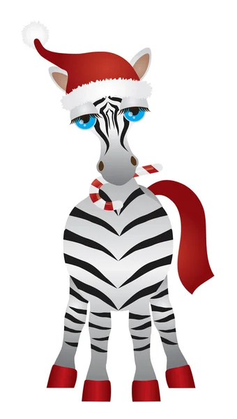 Boże Narodzenie ilustracja zebra — Wektor stockowy