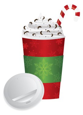 Noel espresso içki Kupası kapak illüstrasyon ile gitmek