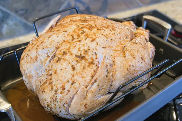 焙煎パンのクローズ アップのベテラン調理七面鳥 — ストック写真