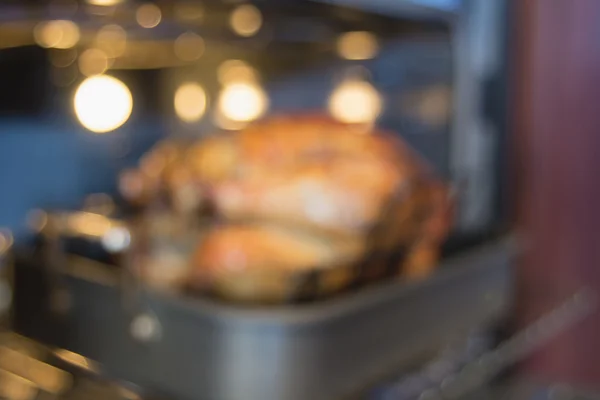 Turkey Roasting in Oven Blurred Background — Stock Photo, Image