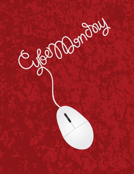 Computer Mouse Cyber Monday Rojo Ilustración de fondo — Archivo Imágenes Vectoriales