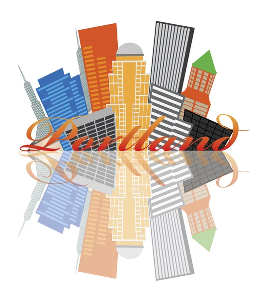 Portland oregon abstrakt skyline illustration — Stock vektor