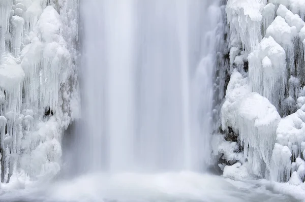 Multnomah falls v zimě closeup — Stock fotografie