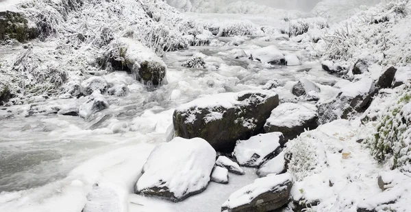 Latourell falls creek kış buz ve kar — Stok fotoğraf