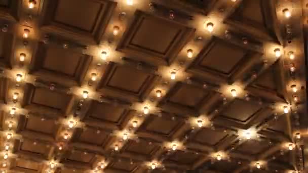 Theater And Concert Hall Ceiling With Retro Flashing Marquee Lights In Downtown 1080p