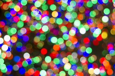 Renkli Noel ağacı ışıkları bokeh