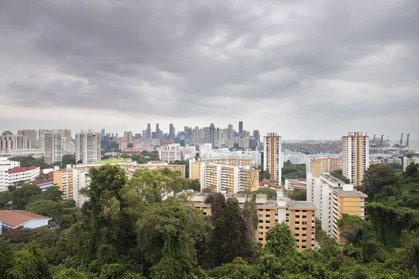 Singapur miasta z portu Singapur — Zdjęcie stockowe