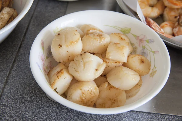 Cooked Pan Seared Scallops Closeup — Stock Photo, Image