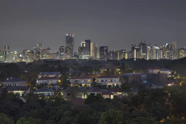 Casas privadas de Singapura com fundo Skyline — Fotografia de Stock