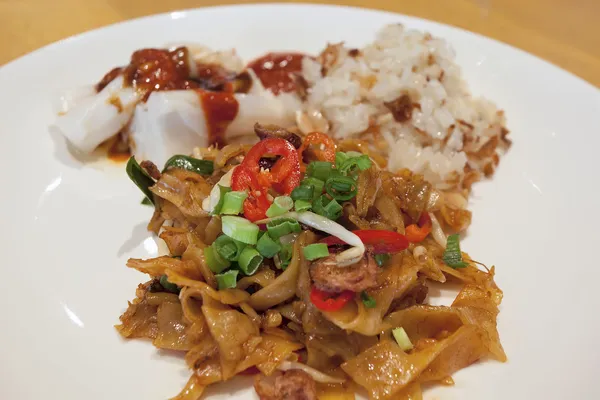 Saibling kway teow nudeln closeup — Stockfoto