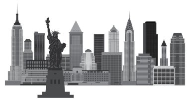 New york şehir silüeti illüstrasyon