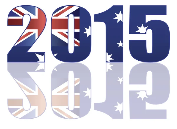 Bandera de Australia 2015 en la ilustración de números — Vector de stock